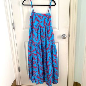 J. Crew Tie-back Lobster Maxi Dress
